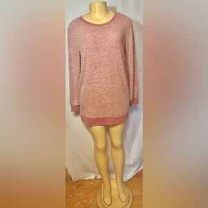 Cozy Pink Long Sleeve Sweater Dress